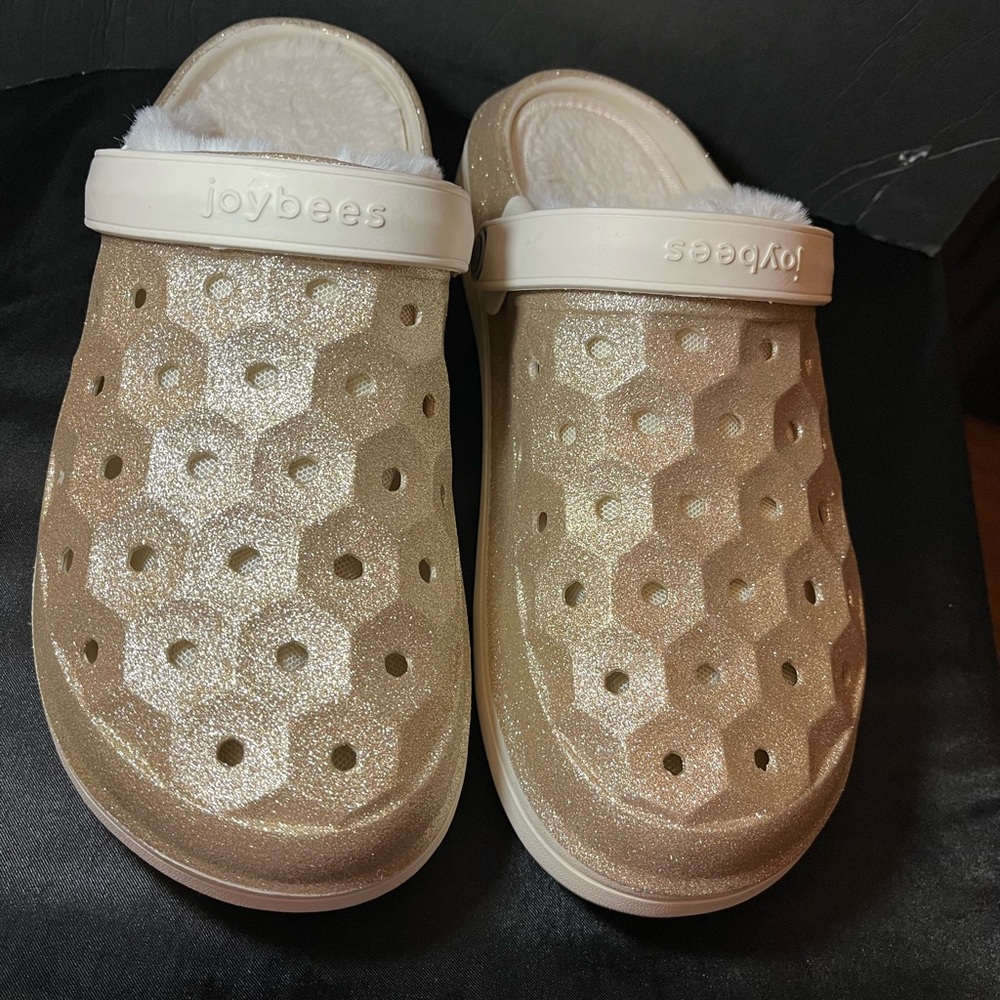 Joybees Women's Shimmering Gold Mules